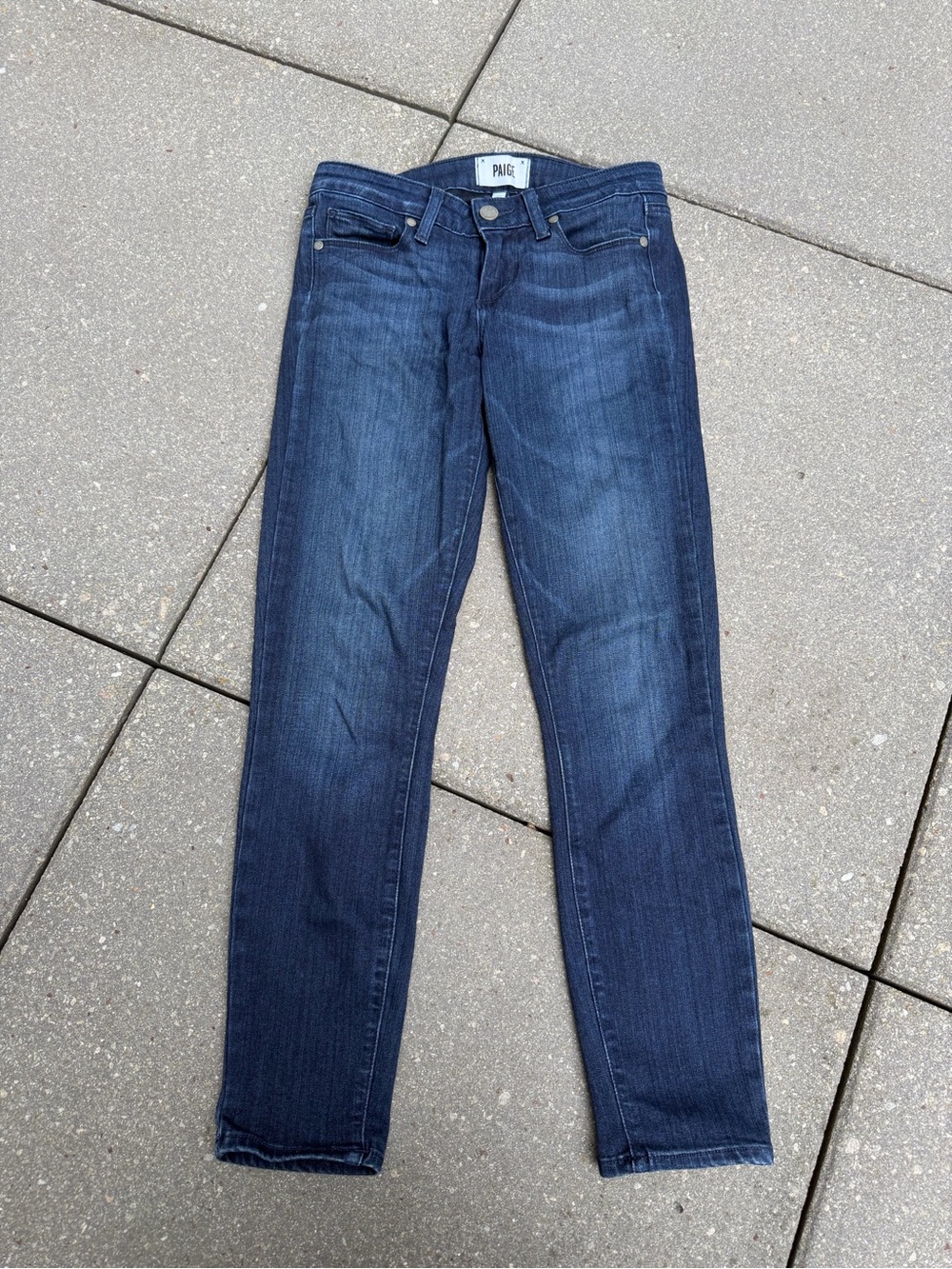 PAIGE Verdugo Crop Skinny Jeans 26 Dark Wash Stretch Denim